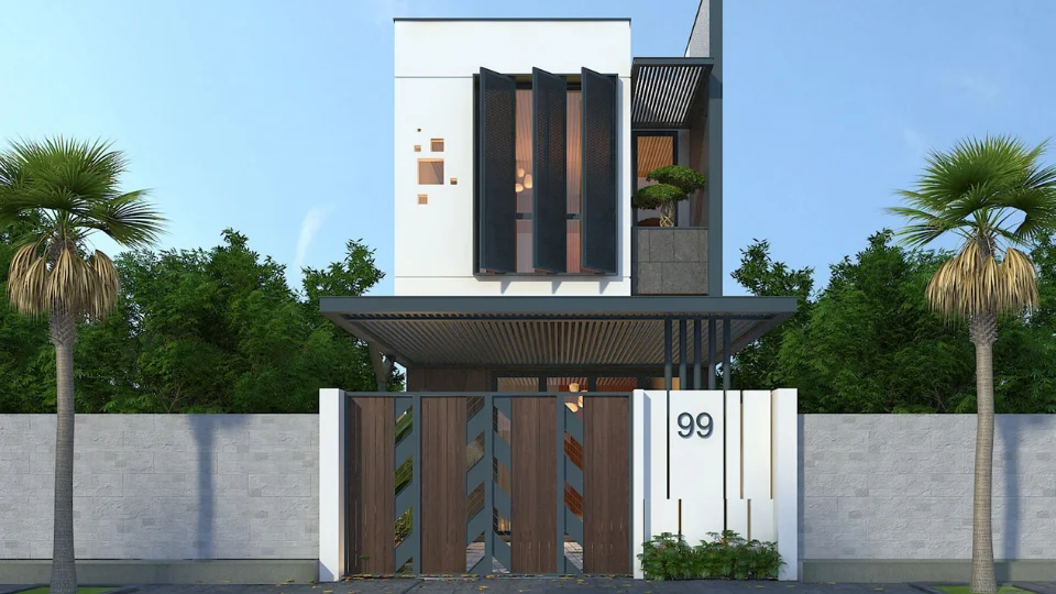 Những mẫu nhà phố 1 trệt 1 lầu hiện đại phổ biến nhất hiện nay 3 Mẫu nhà 1 trệt 1 lầu 4 phòng ngủ đẹp