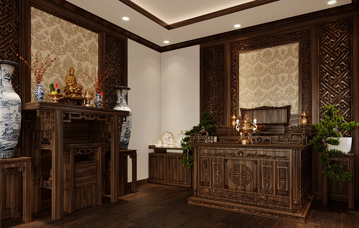 Thiết kế phòng thờ - không gian tín ngưỡng, tâm linh đặc biệt 7 phong-tho