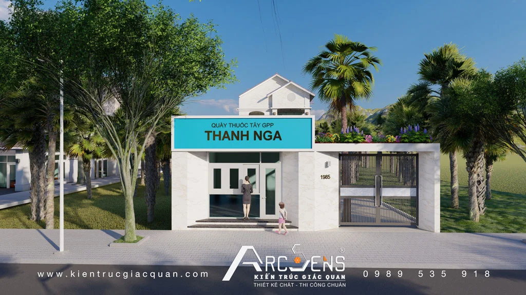 Độc đáo mẫu biệt thự 2 tầng kết hợp nhà thuốc tuyệt đẹp 2 Biệt thự 2 tầng