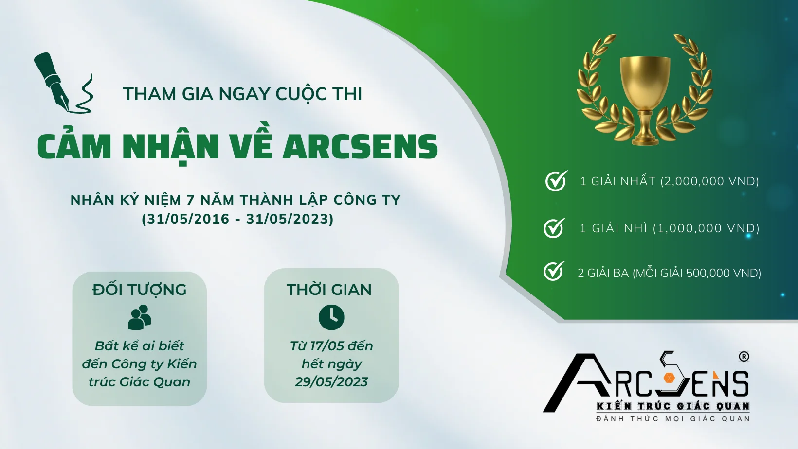 CUỘC THI "CẢM NHẬN VỀ ARCSENS" 1 Cuộc thi "Cảm nhận về ArcSens"