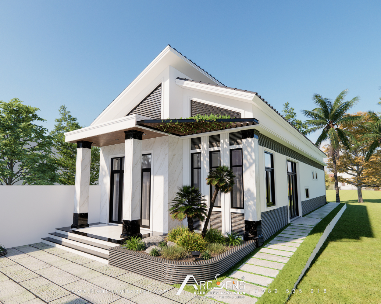 Trang chủ 6 thiết kế biệt thự trệt Phú Mỹ